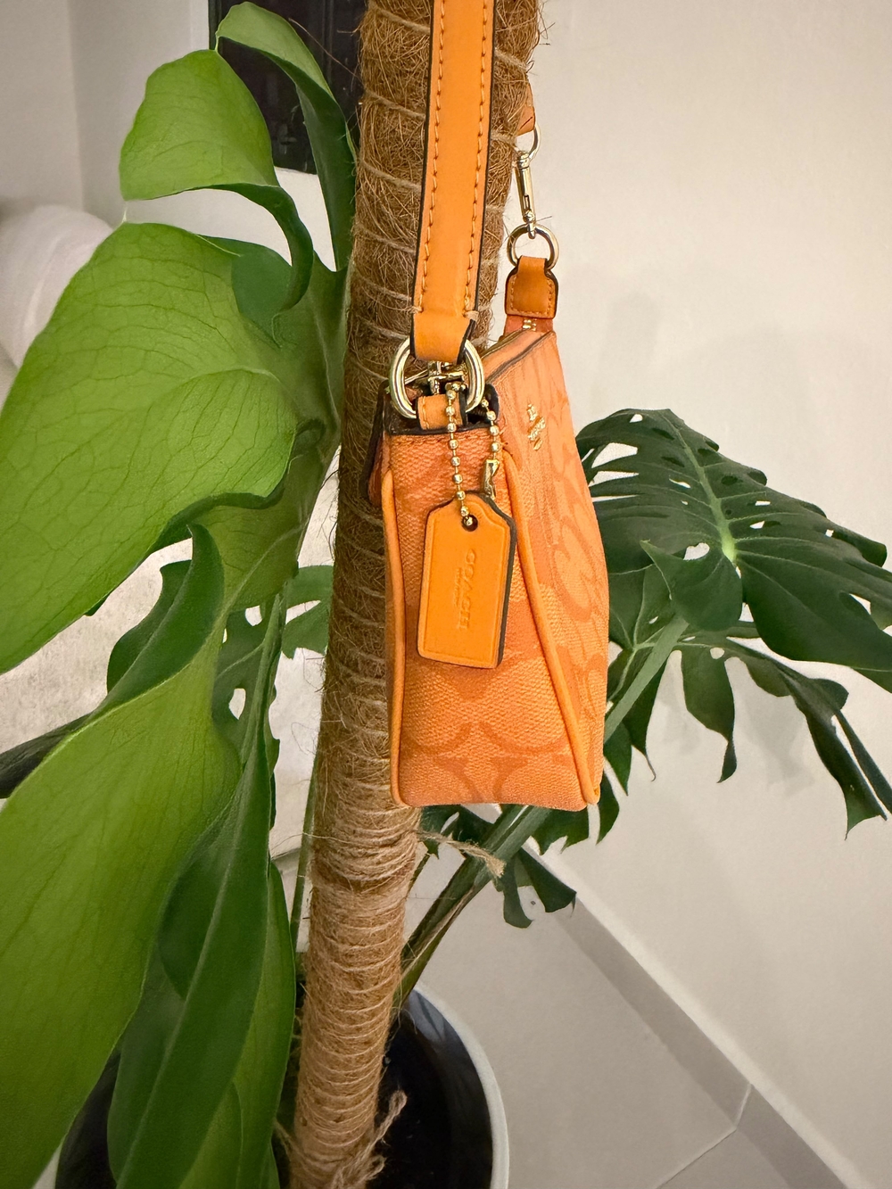 Coach Orange Signature Mini Wristlet Bag - Picture 5 of 5